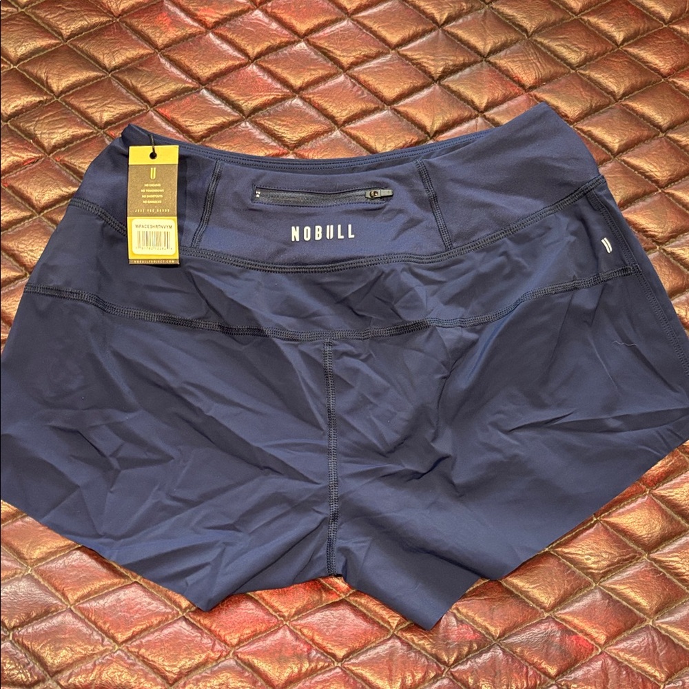 NOBULL Women's Pace Navy Athletic Shorts - Picture 2 of 4